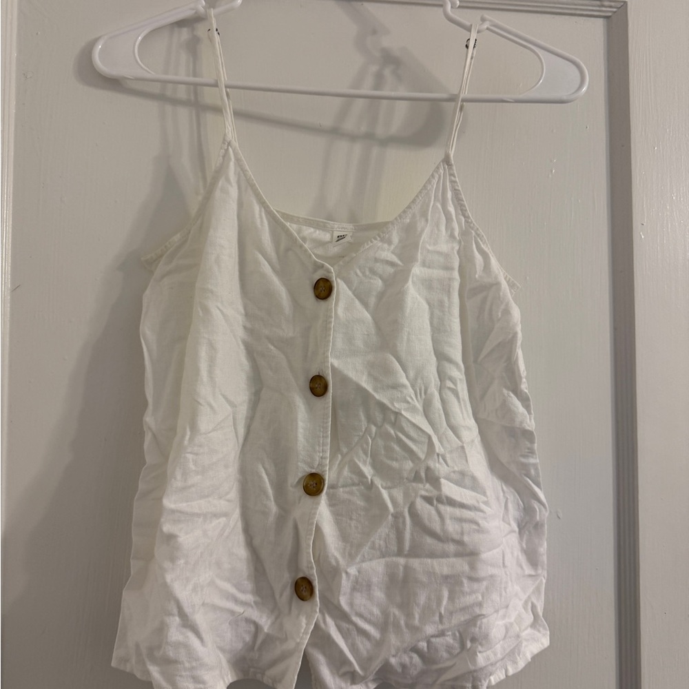 White Button-Down Women's Top